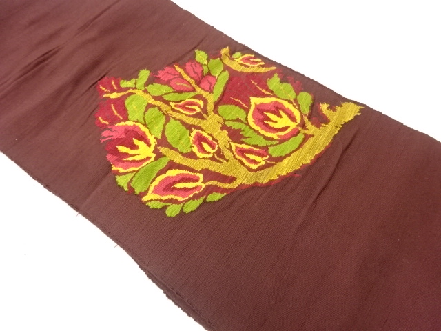JAPANESE NAGOYA OBI / WOVEN BRANCH FLOWER